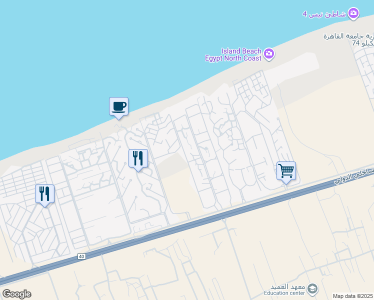 map of restaurants, bars, coffee shops, grocery stores, and more near Nice Resort Road in North Coast