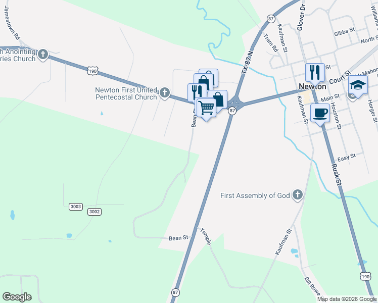 map of restaurants, bars, coffee shops, grocery stores, and more near 409 Bean Street in Newton