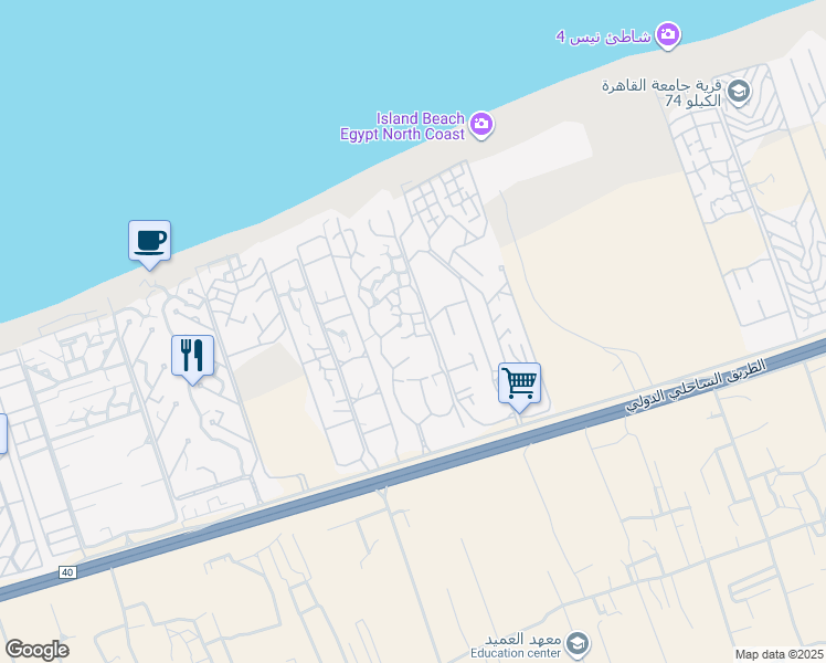 map of restaurants, bars, coffee shops, grocery stores, and more near in North Coast