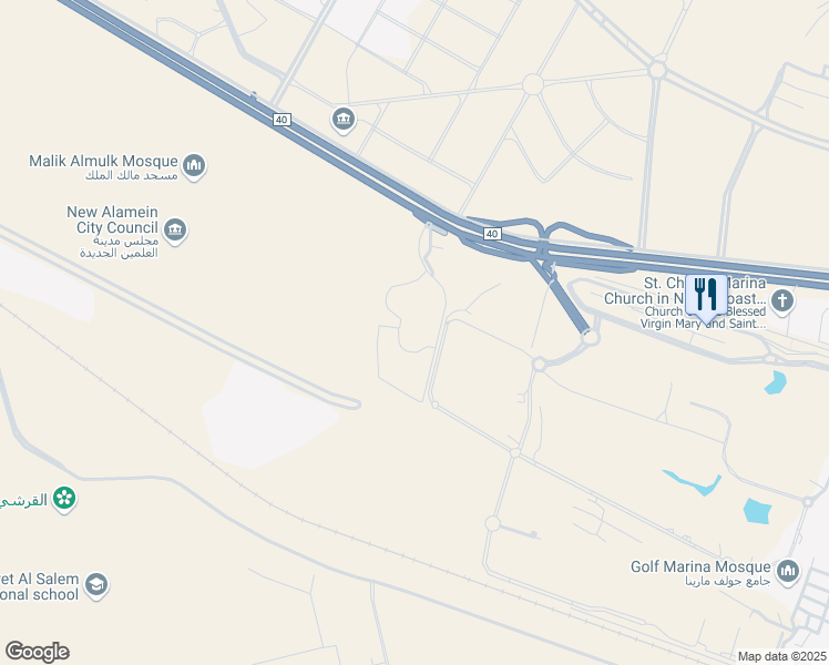 map of restaurants, bars, coffee shops, grocery stores, and more near Alexandria - Marsa Matrouh Road in North Coast