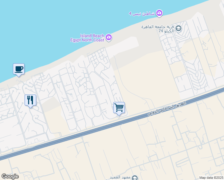 map of restaurants, bars, coffee shops, grocery stores, and more near in North Coast