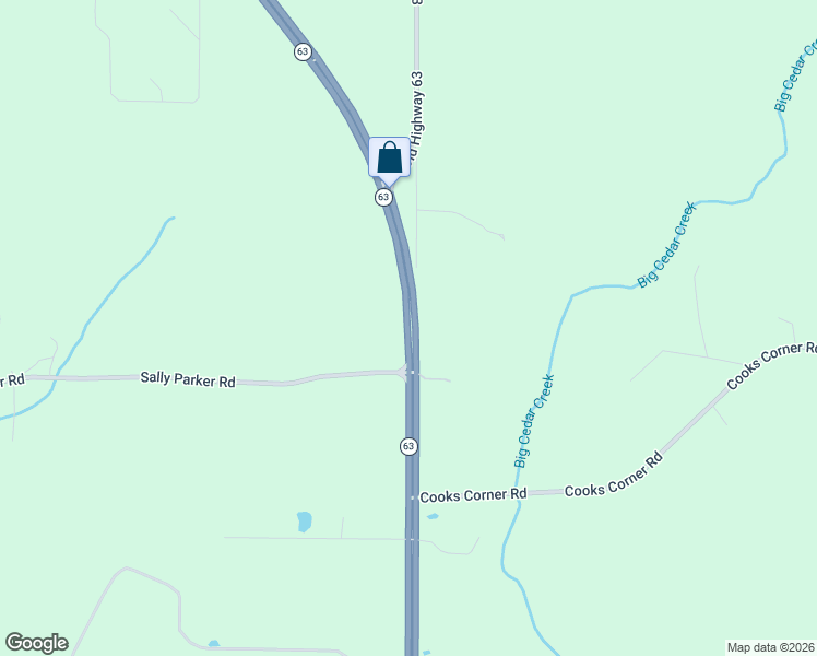 map of restaurants, bars, coffee shops, grocery stores, and more near 9284 Mississippi 63 in Lucedale