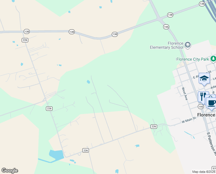 map of restaurants, bars, coffee shops, grocery stores, and more near 840 County Road 226 in Florence