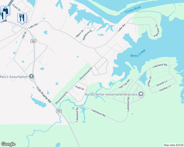 map of restaurants, bars, coffee shops, grocery stores, and more near 16 Lakeshore Drive in Huntsville