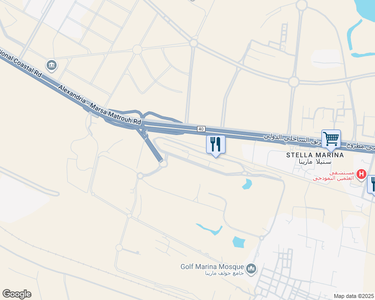map of restaurants, bars, coffee shops, grocery stores, and more near in El Alamein