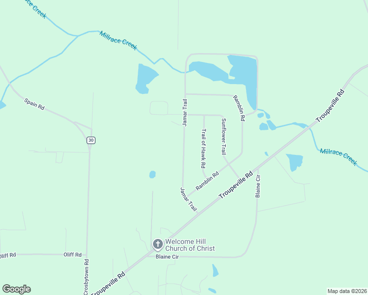 map of restaurants, bars, coffee shops, grocery stores, and more near 539 Jamar Trail in Quitman