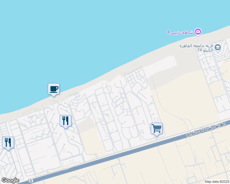 map of restaurants, bars, coffee shops, grocery stores, and more near in North Coast