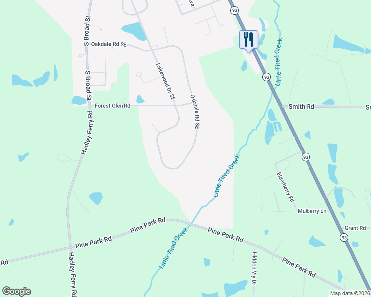 map of restaurants, bars, coffee shops, grocery stores, and more near 1884 Oakdale Road Southeast in Cairo