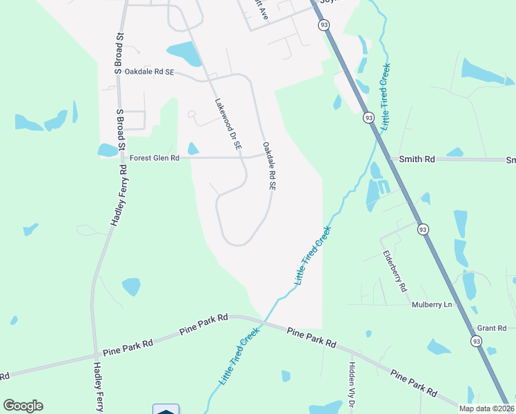 map of restaurants, bars, coffee shops, grocery stores, and more near 1884 Oakdale Road Southeast in Cairo