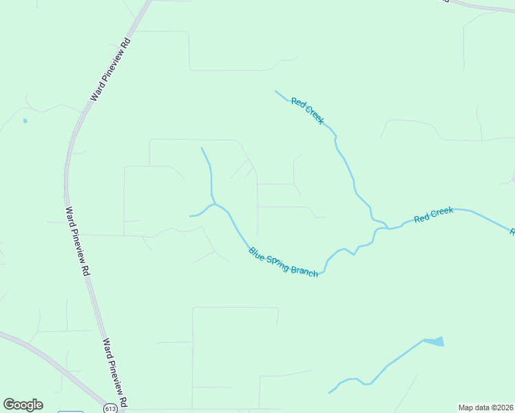 map of restaurants, bars, coffee shops, grocery stores, and more near 1194 Blue Spring Road in Lucedale