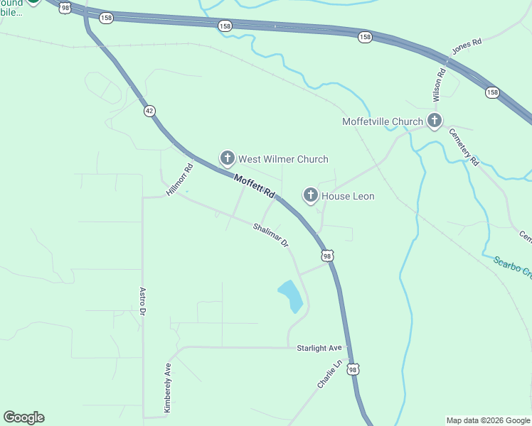 map of restaurants, bars, coffee shops, grocery stores, and more near Medusa Lane in Mobile County