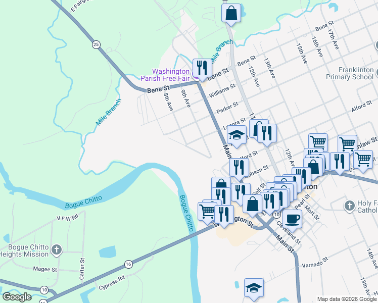 map of restaurants, bars, coffee shops, grocery stores, and more near 520 Heyward Green Drive in Franklinton