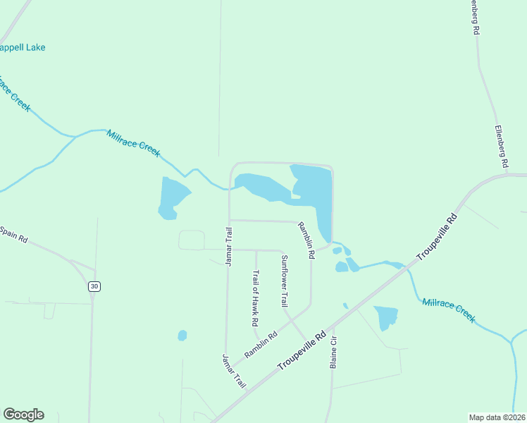 map of restaurants, bars, coffee shops, grocery stores, and more near 832 Ramblin Road in Quitman