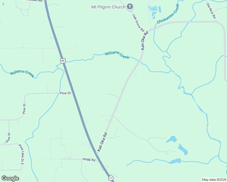 map of restaurants, bars, coffee shops, grocery stores, and more near 11270 Kali Oka Road in Mobile County