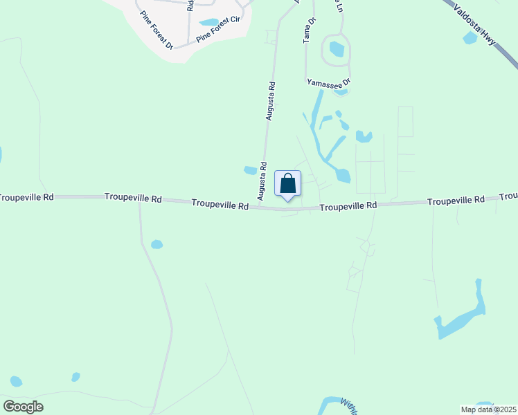 map of restaurants, bars, coffee shops, grocery stores, and more near Troupeville Road in Valdosta