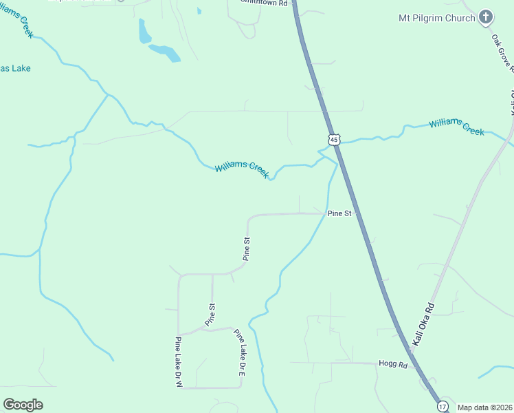 map of restaurants, bars, coffee shops, grocery stores, and more near 6784 Pine Street in Mobile County