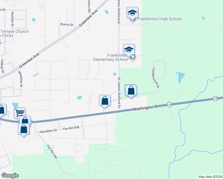 map of restaurants, bars, coffee shops, grocery stores, and more near 1109 Lynnwood Drive in Franklinton