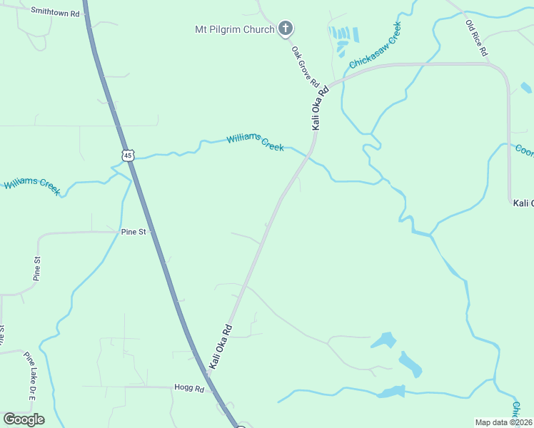 map of restaurants, bars, coffee shops, grocery stores, and more near 11270 Kali Oka Road in Mobile County