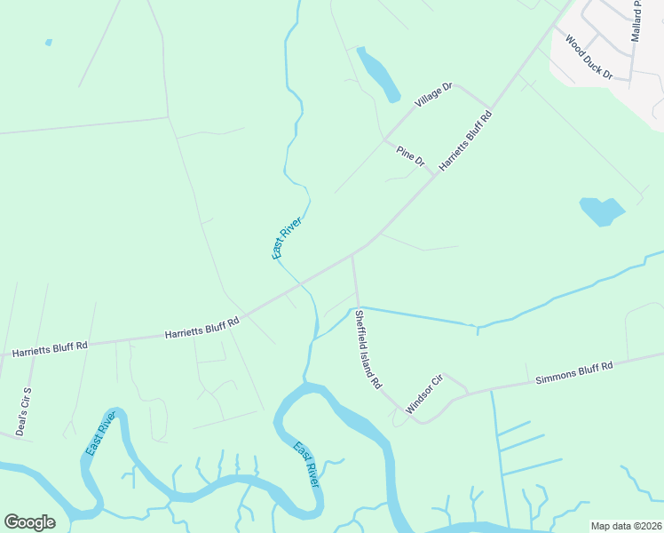 map of restaurants, bars, coffee shops, grocery stores, and more near 2199 Harrietts Bluff Road in Woodbine