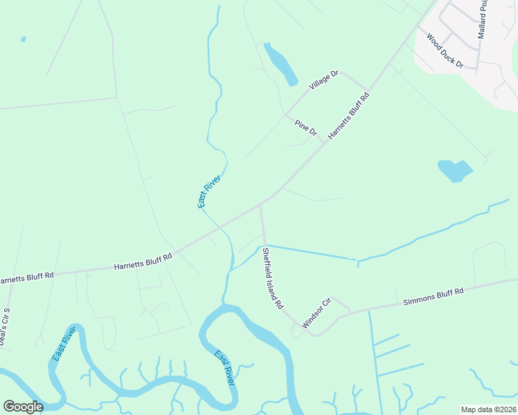 map of restaurants, bars, coffee shops, grocery stores, and more near 2199 Harrietts Bluff Road in Woodbine