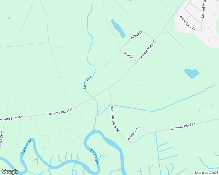 map of restaurants, bars, coffee shops, grocery stores, and more near 1544-1602 Harrietts Bluff Road in Woodbine