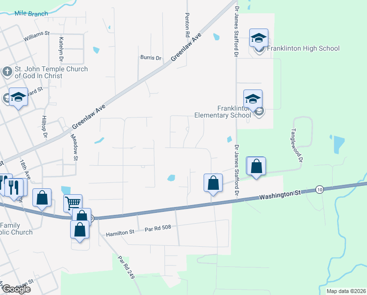 map of restaurants, bars, coffee shops, grocery stores, and more near 2209 Magnolia Road in Franklinton