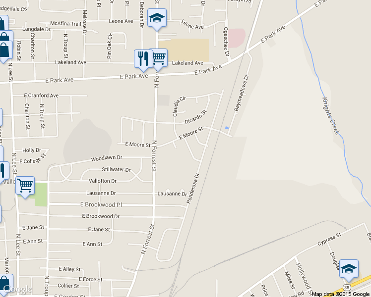 map of restaurants, bars, coffee shops, grocery stores, and more near 1614 Charter Oaks Drive in Valdosta