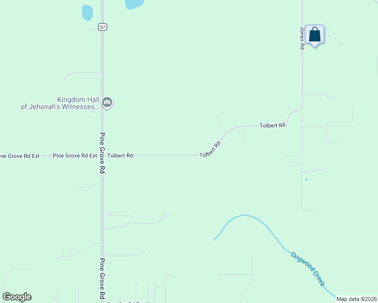 map of restaurants, bars, coffee shops, grocery stores, and more near 16423 Tolbert Road in Bay Minette