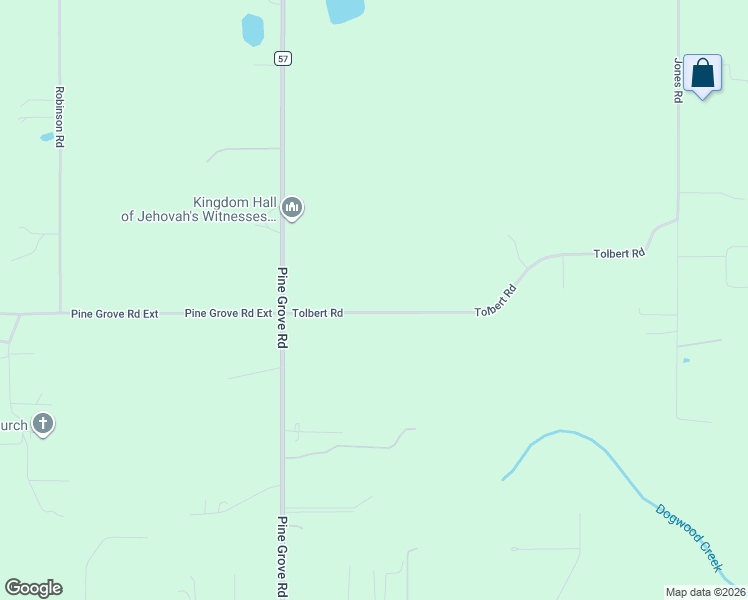 map of restaurants, bars, coffee shops, grocery stores, and more near 16215 Tolbert Road in Bay Minette