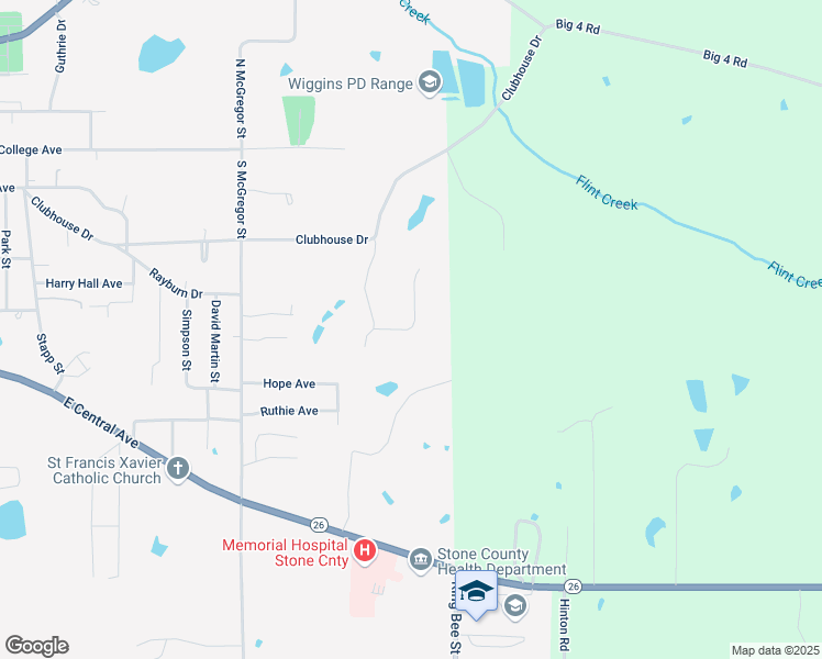 map of restaurants, bars, coffee shops, grocery stores, and more near 436 Pratt Road in Wiggins