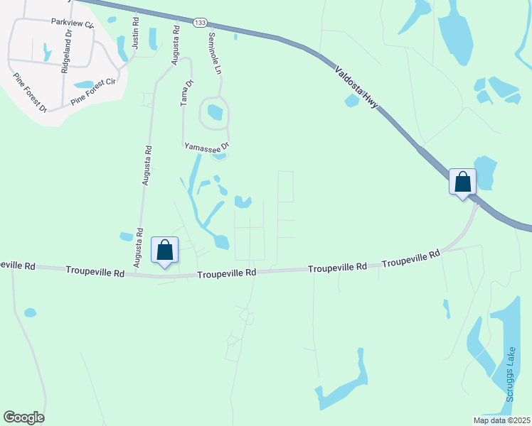 map of restaurants, bars, coffee shops, grocery stores, and more near 264 Deer Run Drive in Valdosta