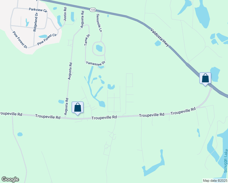 map of restaurants, bars, coffee shops, grocery stores, and more near 264 Deer Run Drive in Valdosta