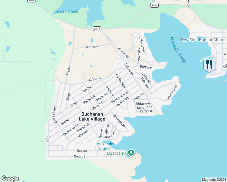 map of restaurants, bars, coffee shops, grocery stores, and more near 712 Wade Street in Tow