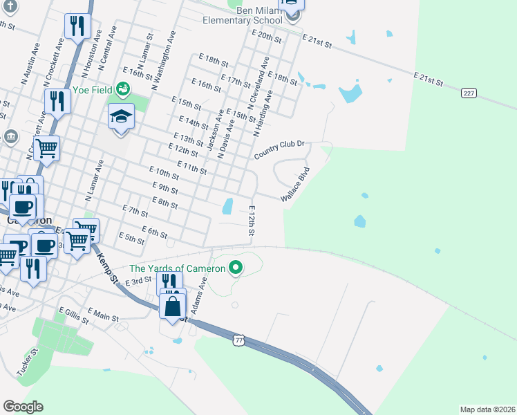map of restaurants, bars, coffee shops, grocery stores, and more near 700-798 East 12th in Cameron