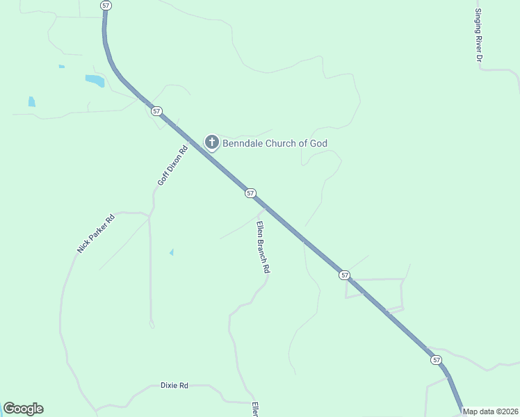 map of restaurants, bars, coffee shops, grocery stores, and more near 9291 Mississippi 57 in Lucedale