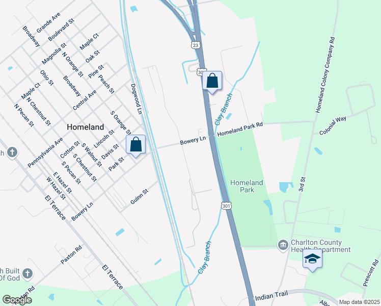 map of restaurants, bars, coffee shops, grocery stores, and more near Mays Boulevard in Folkston