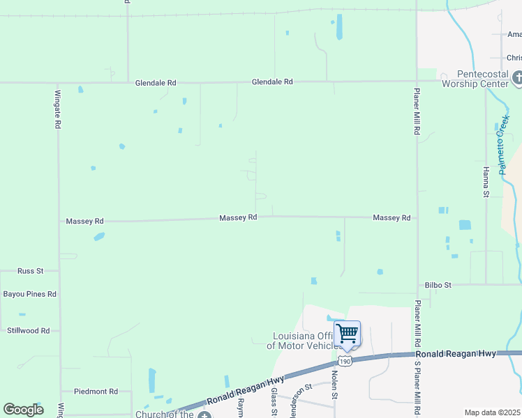 map of restaurants, bars, coffee shops, grocery stores, and more near 634-652 Calvin Gleason Road in DeRidder