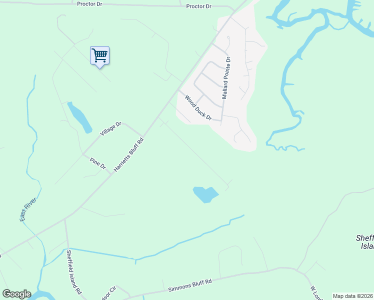 map of restaurants, bars, coffee shops, grocery stores, and more near 184 Deerwood Village Drive in Woodbine