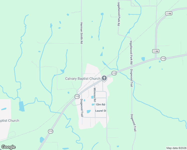 map of restaurants, bars, coffee shops, grocery stores, and more near 112 Kulaga Road in DeRidder