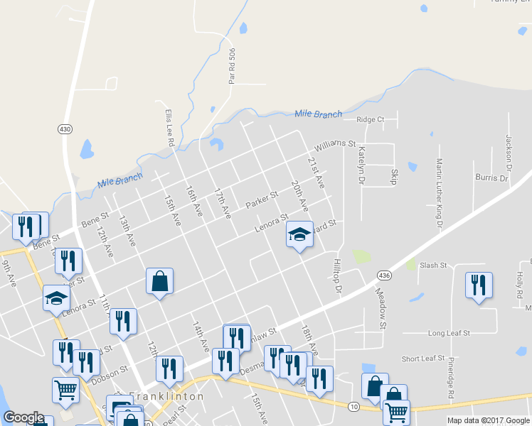 map of restaurants, bars, coffee shops, grocery stores, and more near 1809 Lenora Street in Franklinton