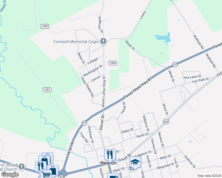 map of restaurants, bars, coffee shops, grocery stores, and more near 701 Kerr Street in Newton