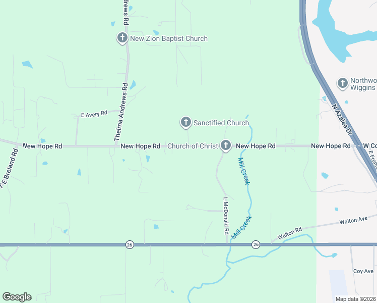 map of restaurants, bars, coffee shops, grocery stores, and more near 1549 New Hope Road in Wiggins