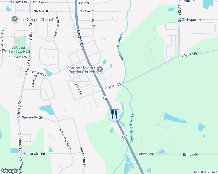 map of restaurants, bars, coffee shops, grocery stores, and more near 133 Joyner Road in Cairo