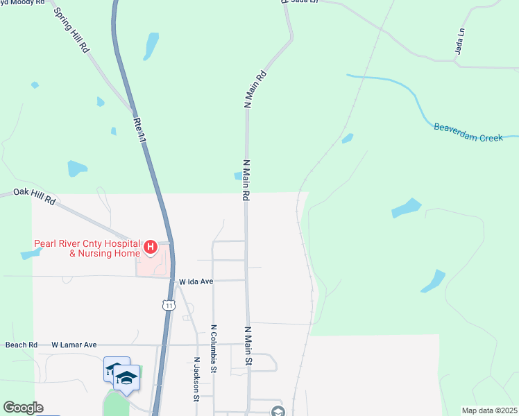 map of restaurants, bars, coffee shops, grocery stores, and more near 814 North Main Street in Poplarville
