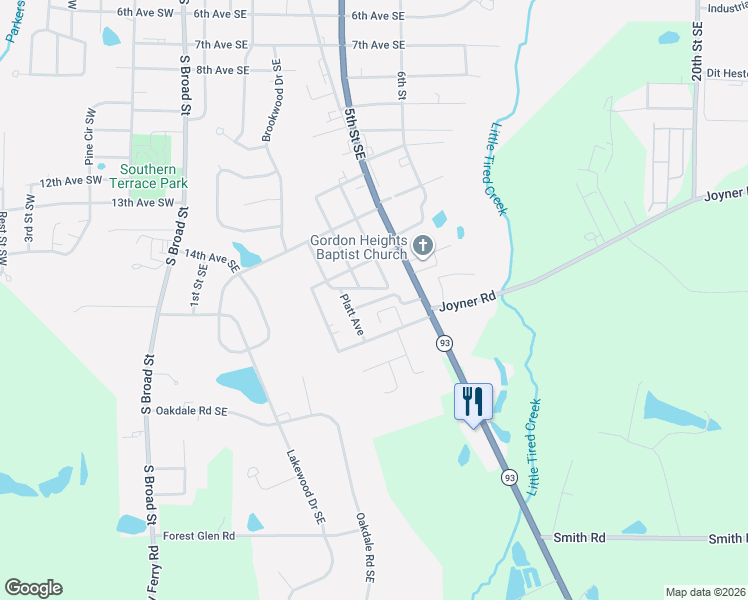 map of restaurants, bars, coffee shops, grocery stores, and more near 419 Ridgecrest Drive Southeast in Cairo
