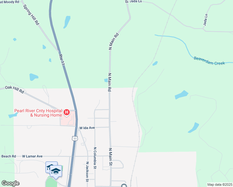 map of restaurants, bars, coffee shops, grocery stores, and more near 814 North Main Street in Poplarville