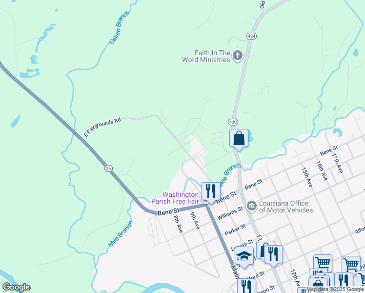 map of restaurants, bars, coffee shops, grocery stores, and more near East Fairgrounds Road in Franklinton
