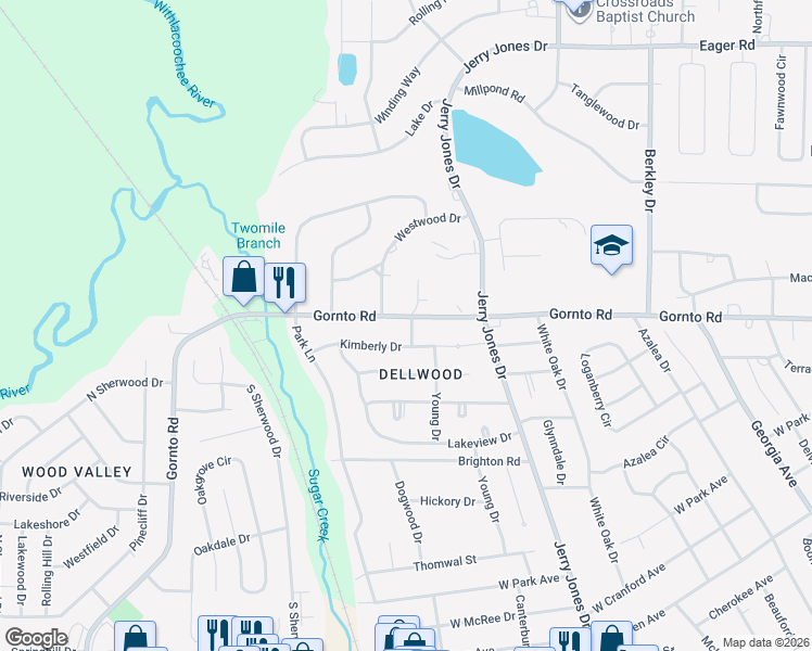 map of restaurants, bars, coffee shops, grocery stores, and more near 1201 Gornto Road in Valdosta