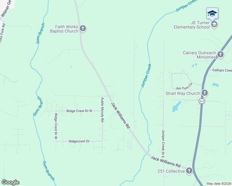 map of restaurants, bars, coffee shops, grocery stores, and more near 8080 Jack Williams Road in Wilmer