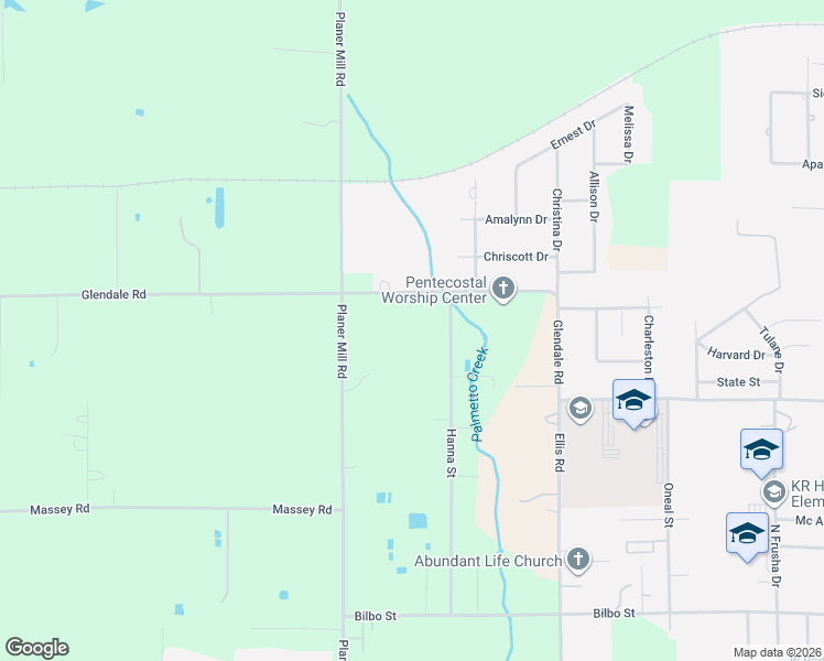 map of restaurants, bars, coffee shops, grocery stores, and more near 717 Hanna Street in DeRidder